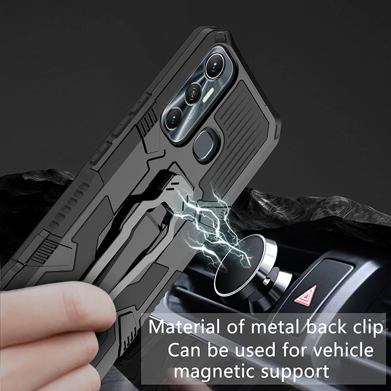 Durable Shockproof Armor Case with Belt Clip & Concealed Bracket