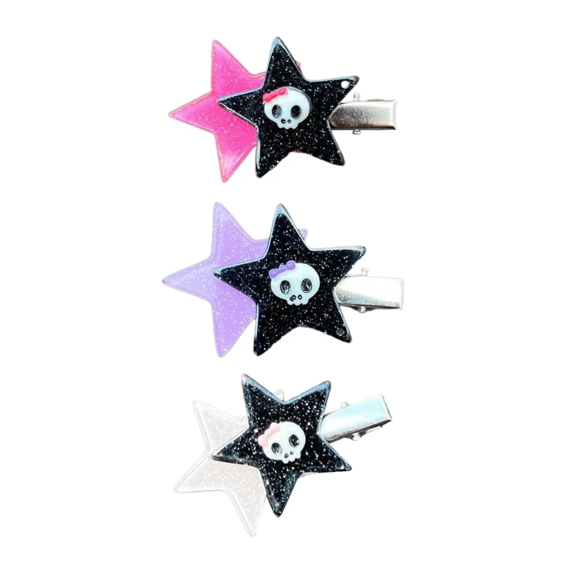 

Hot Girls Hair Clip Skull Star Shape Hair Clips Hair Ornaments for Teenagers
