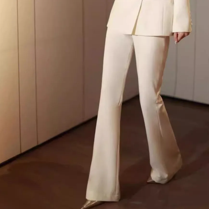 طقم بدلة نسائية رسمية بخصر عالي