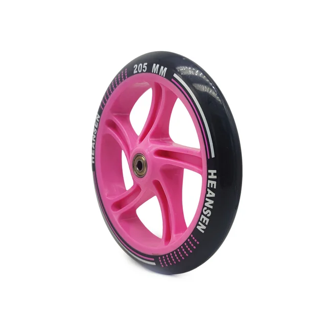 2 Ruote Per Scooter In Poliuretano POOSR - Diametro 200 Mm, Larghezza 40 Mm, Con Cuscinetti ABEC-7, Colore Nero Trasparente