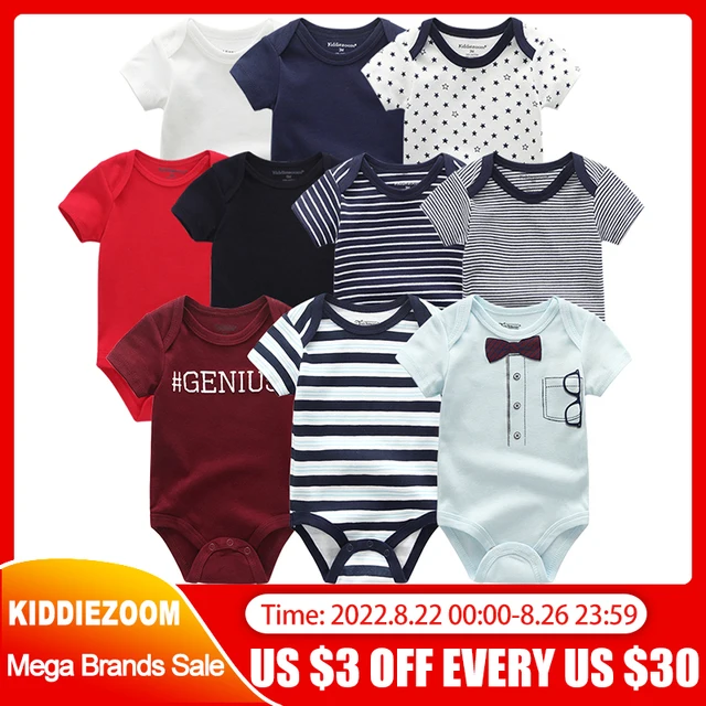 2022 Baby Rompers 5-pack infantil Jumpsuit Boy&girls clothes Summer High quality Striped newborn ropa bebe Clothing Costume