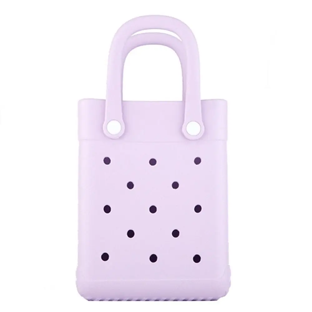 Tote Bag Waterproof Cartoon Colorful Handbags DIY Mini EVA Handbags with Hole Portable Sandproof Phone Bag Travel 8