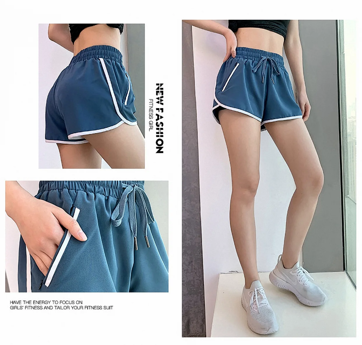 2022 New Spring and Summer Women's Elastic Anti-glare Outer Wear Loose and Thin Ultra-short Speed Training Shorts short pants