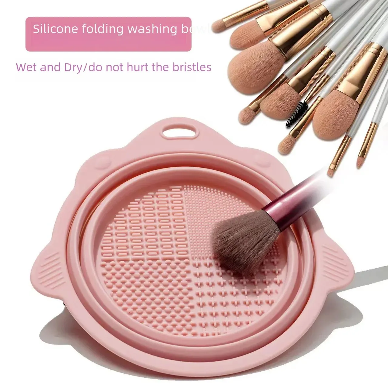Makeup Brush Cleaner Makeup Tools Beauty Mixing Bowl Beauty Supplies Silicone Makeup Brush Cleaning Bowl Beauty Blender Puff Silicone Washing Pad Foldable Washing Brush Bowl Makeup Tool Kit