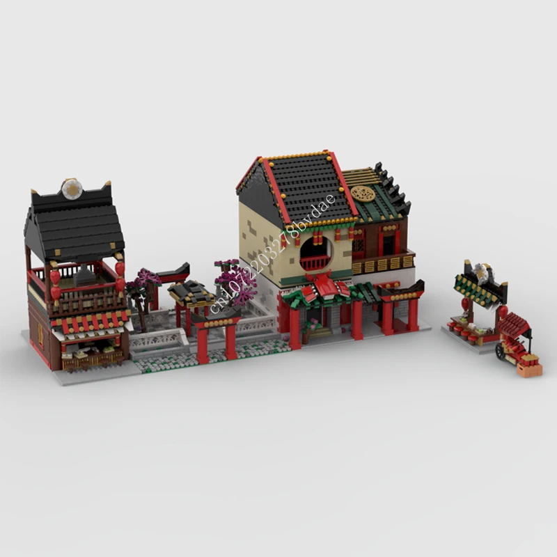 

6493PCS Customized MOC Modular China Town Street Model Building Blocks Technology Bricks Sets DIY Assembly Toys Birthday Gifts