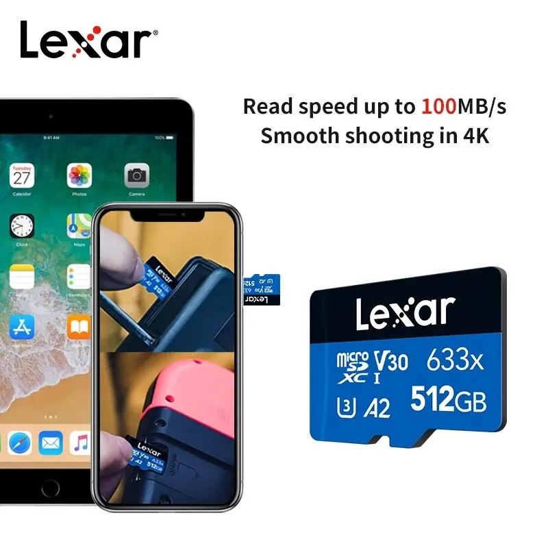 Lexar ũ SD ī, ũ SD ī, б 100MSD/TF ÷ ī, U1 U3 4K V30 ī޶  ޸ ī, ȭ PC, 32GB, 64GB