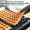 Classic waffle iron, dishwasher safe board, adjustable shadow/shrink control, no spills, easy to clean breakfast, black 5