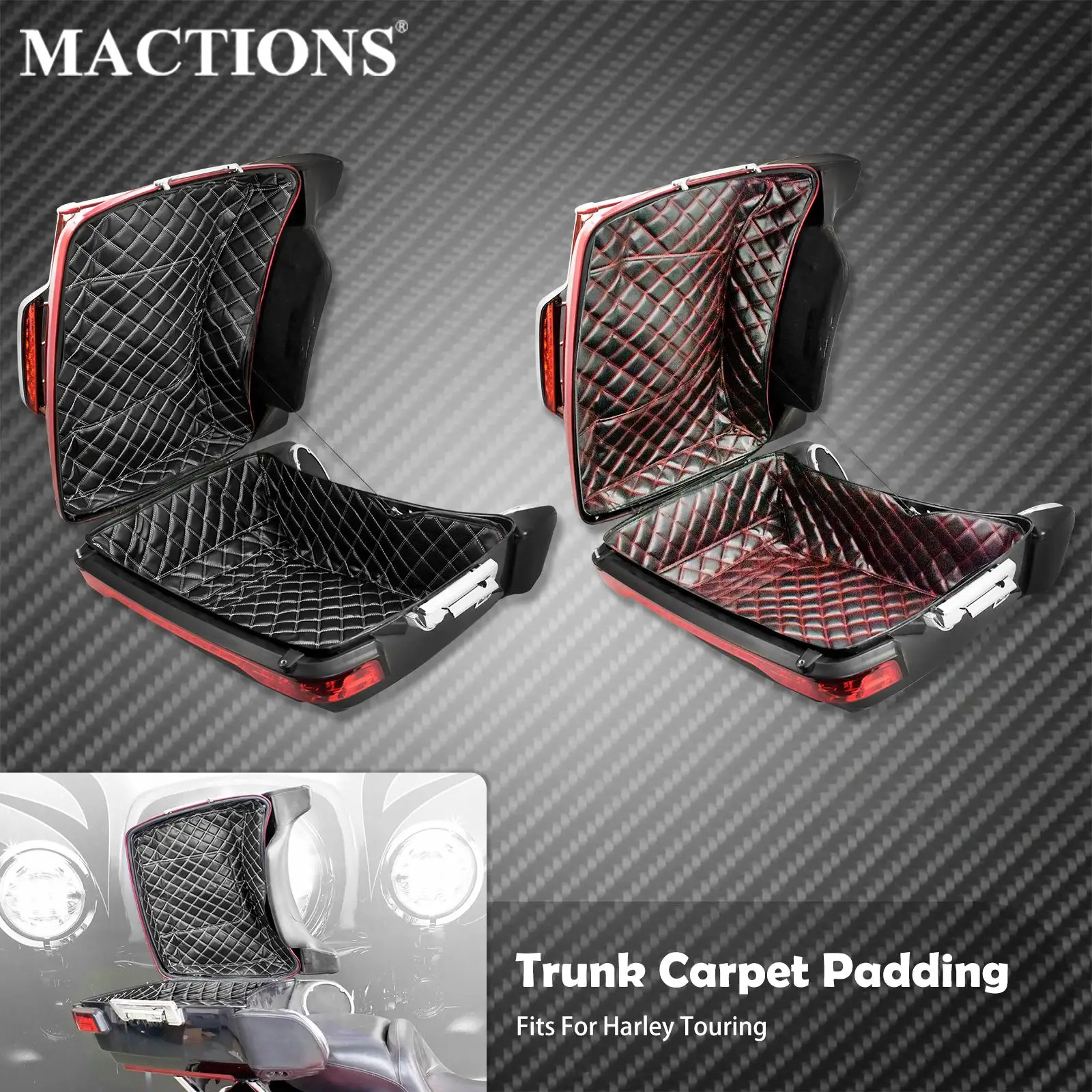 

Motorcycle King Tour Pak Trunk Carpet Liner For Harley Touring 2014-2022 2023 Limited CVO Road Electra Street Glide FLHR FLHT