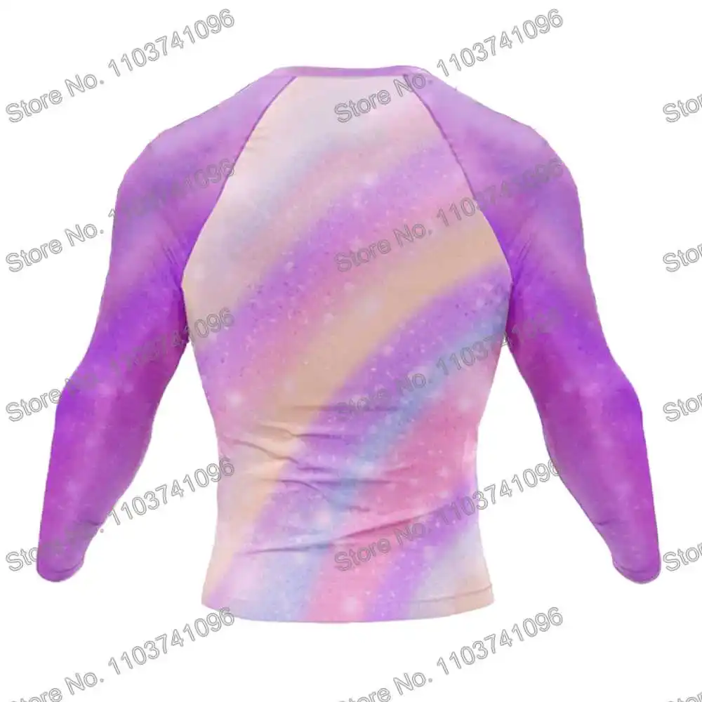 Unicorn Diving T-Shirt Tight Long Sleeve Rash Guard BJJ MMA Swimwear Men Surf Clothing Beach Floatsuit Women GYM Tops Sportswear