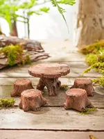 5 miniature tree stump garden art accessories resin decoration, garden landscape accessories, resin creative crafts 1