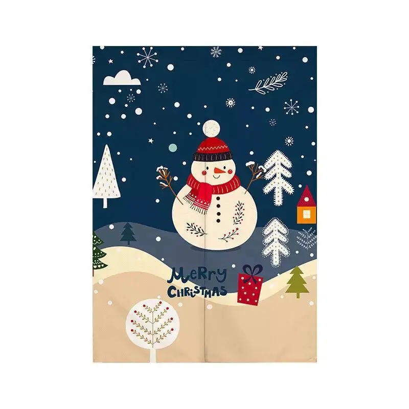 Christmas Door Curtain Partition Curtain Festival New Year Decor Bedroom Kitchen Entrance Hanging Half-Curtain Doorway Curtain 5