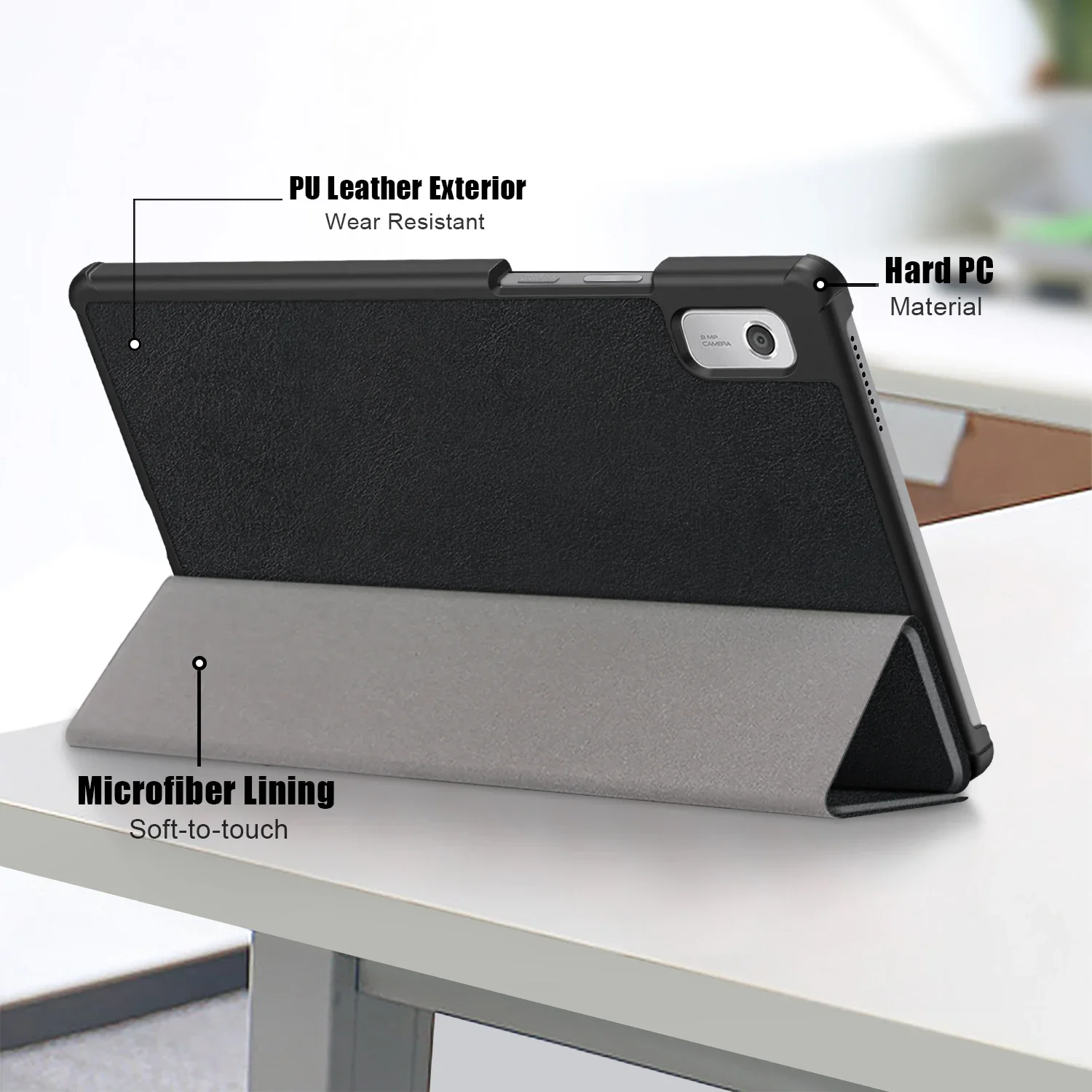 Durable Foldable Tablet Case with Hard-Shell Drop-Proof Design