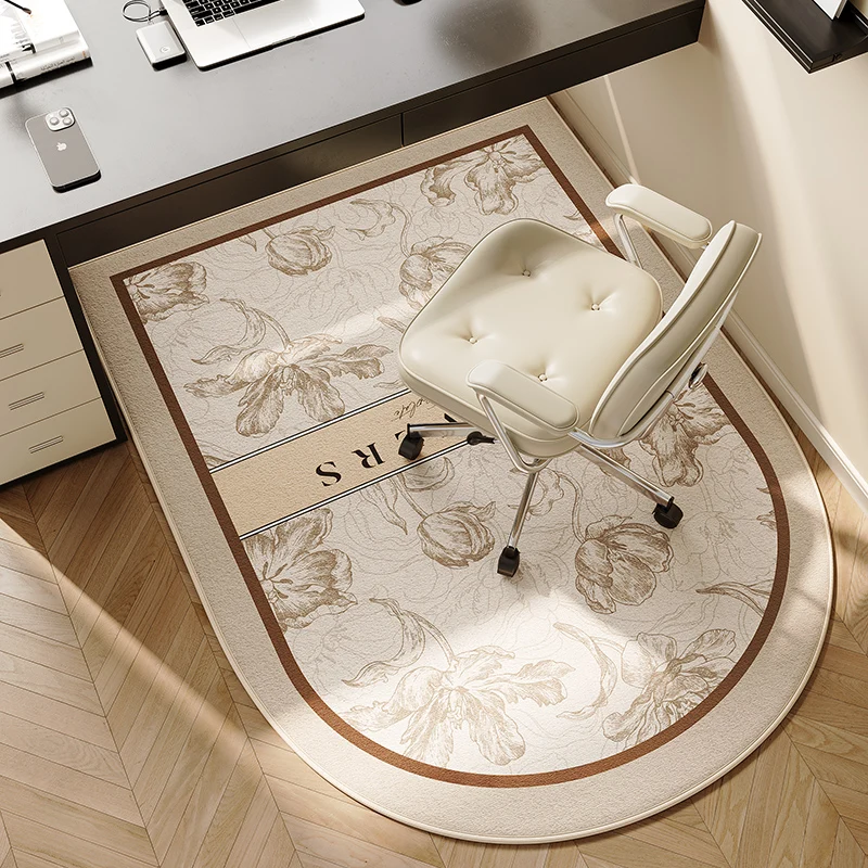 Computer Chair Floor Mat Study Desk Carpet Bedroom Living Room Table Chairs Non-slip Mats TPR Bottom Large Rounded Rug 의자 바닥 매트