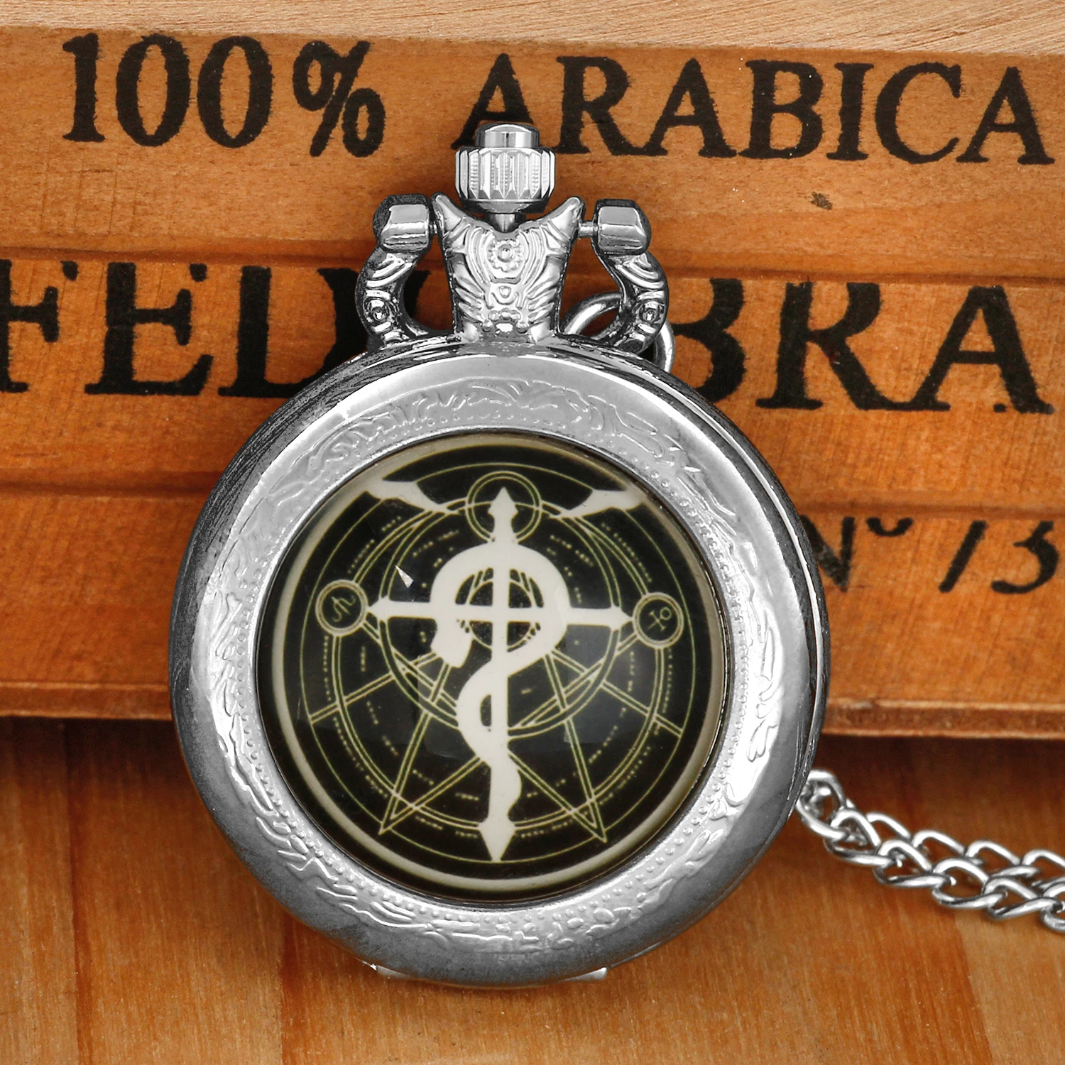 

Greek sacred geometric cube Quartz Pocket Watch Women Men Silver Necklace Unique Pendant Round Dial Clock Watch Gift Accessories