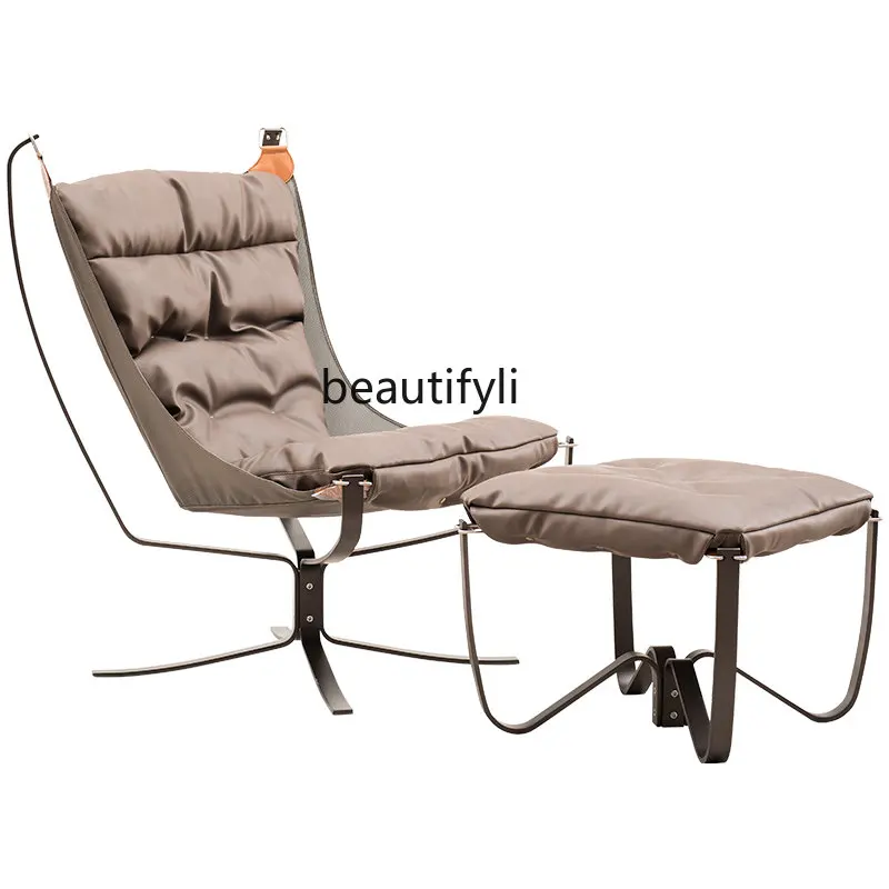 

Italian Minimalist Leather Leisure Chair down Couch Living Room Balcony Light Luxury Lazy Recliner living room furniture