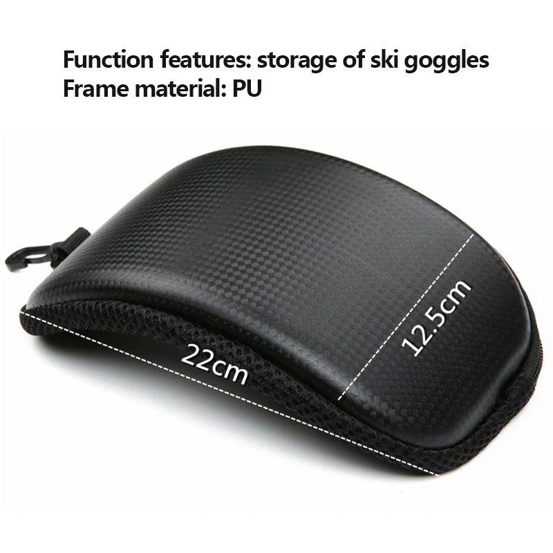 Skiing Snow Goggles Protector Case (Without Goggles)Anti-Shock Waterproof Motorcycle Eyewear Box Storage Zipper Hard Shell Bag 2