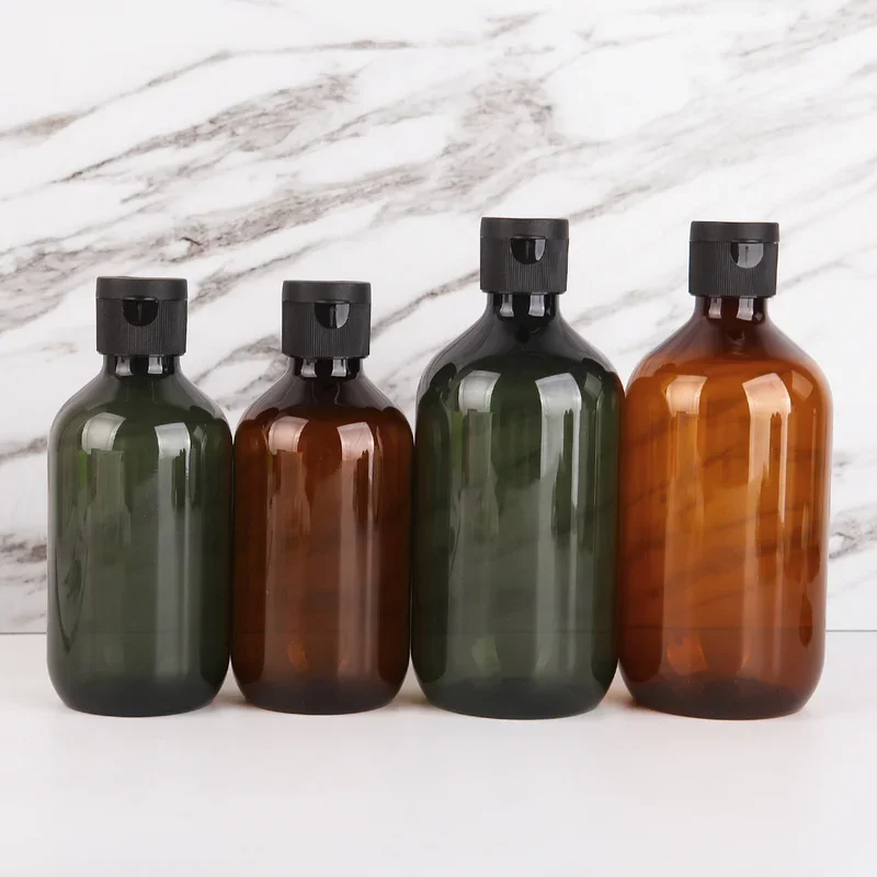 Refillable Bottle 300/500ML Shampoo Shower Gel Bottle Large Capacity Pure Dew No Spill Reusable Storage Container
