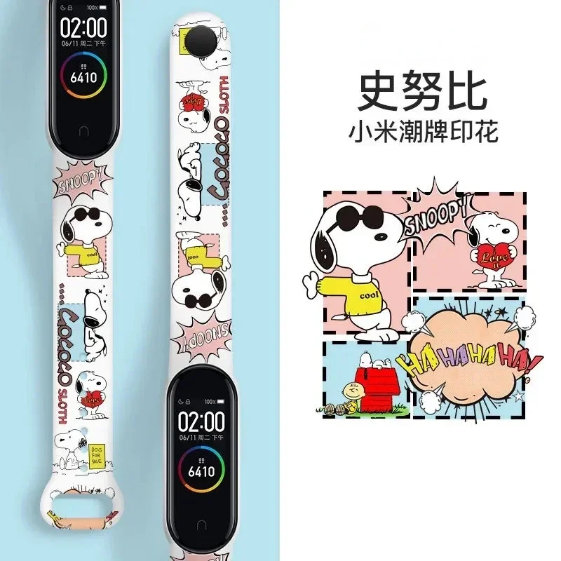thumbnail image 1 of Correa de Snoopy Charlie Brown para Xiaomi Mi Band 8 7 6 5 4 3 Correa de silicona Correa de reloj con dibujos animados linda Correa de muñeca reemplazable Pulsera, 1 of 5