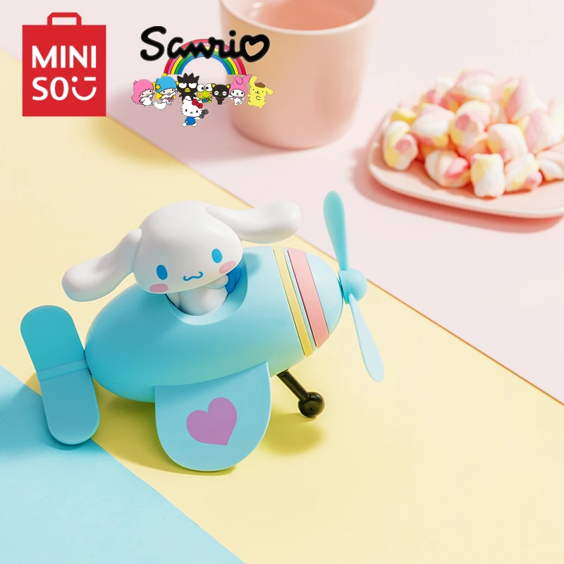 

Genuine MINISO Sanrio Cinnamoroll MyMelody Small Airplane Shape Desktop Fan Anime Decoration Kawaii Children's Toy Birthday Gift