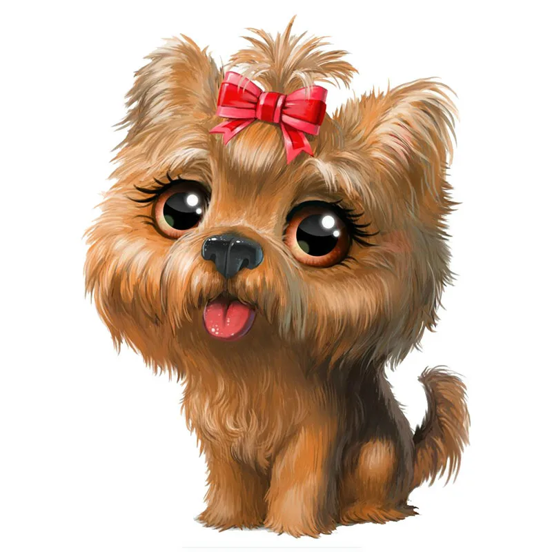 

Creativity Lovely Cartoon Yorkshire Terrier Dog Car Funny Car Stickers and Decals Pegatinas Para Coche F237