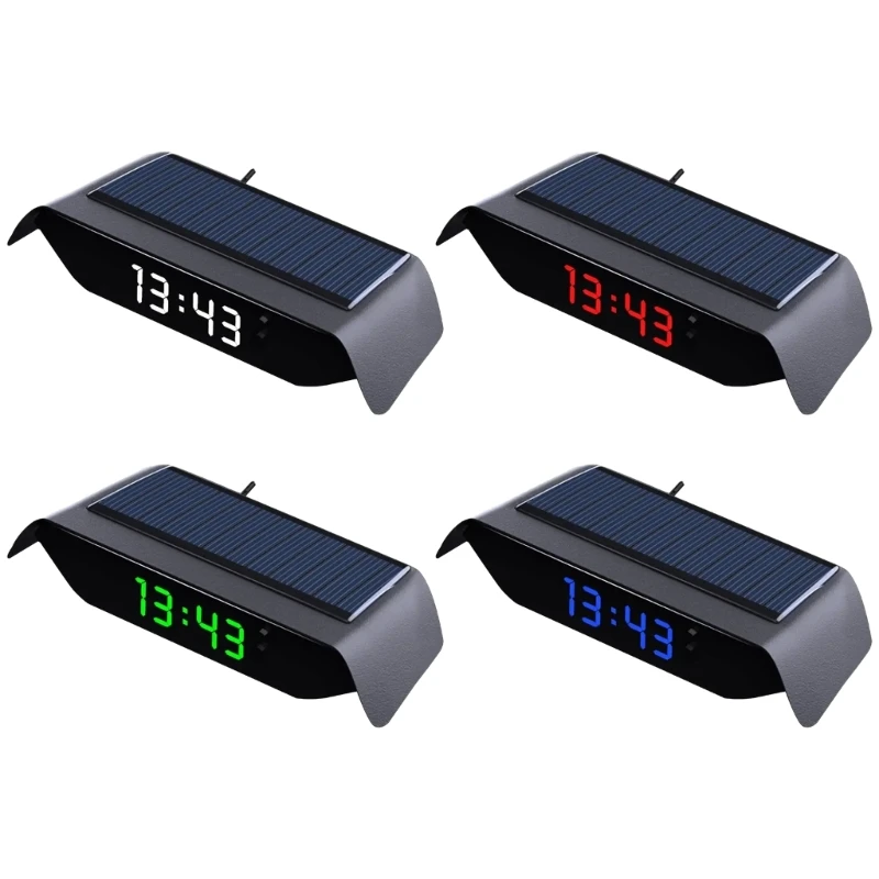 

Автомобильные часы на солнечных батареях, серебристые точные цифровые часы для вашего автомобиля