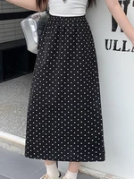 High Waist A-Line Plus Size Skirts 2026 Summer Casual Thin Oversized Skirt Fashion Polka Dot Sunscreen Skirt