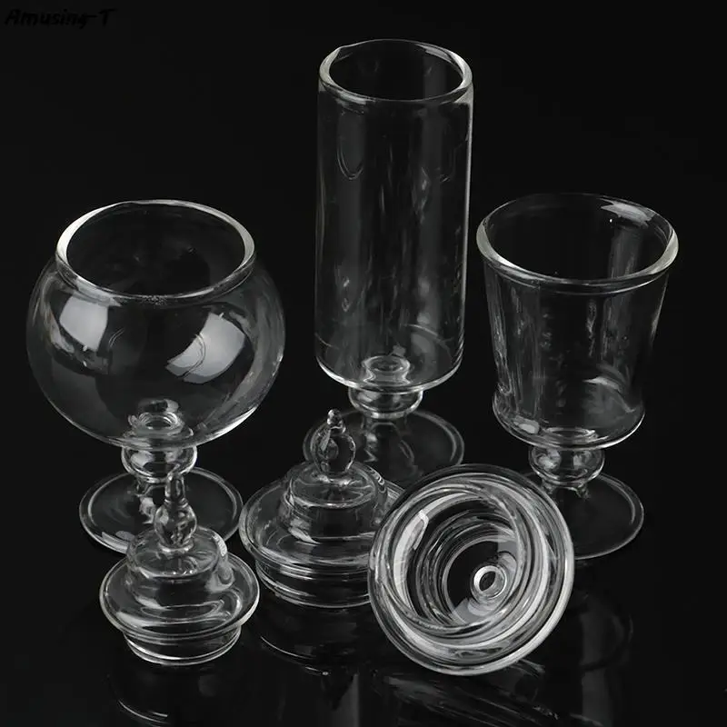 

1 x Dollhouse Miniature Glass Candy Jar Simulation Candy Bottle Model Toy 1/12 Scale Pretend Toy For Home Kitchen