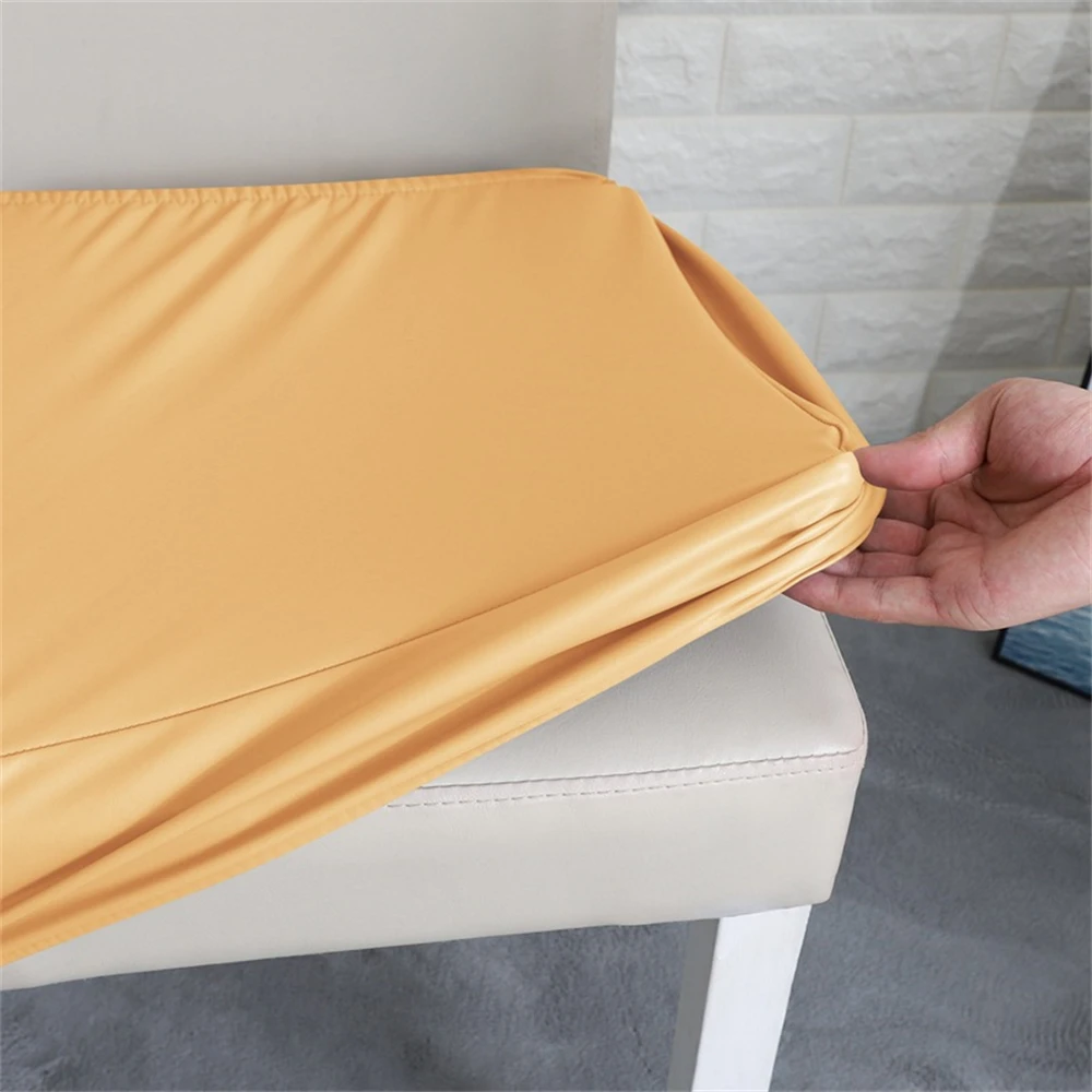 PU Leather Square Chair Cushion Cover Waterproof Kitchen Dining Seat Slipcovers Removable Dining Room Chair Seat Cushion Cover 3