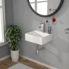 Bathroom Furniture Wall Mounted Hanging Small Container Sink Dresser Sink With Faucet Holes Sinks Fixture Home Improvement 3