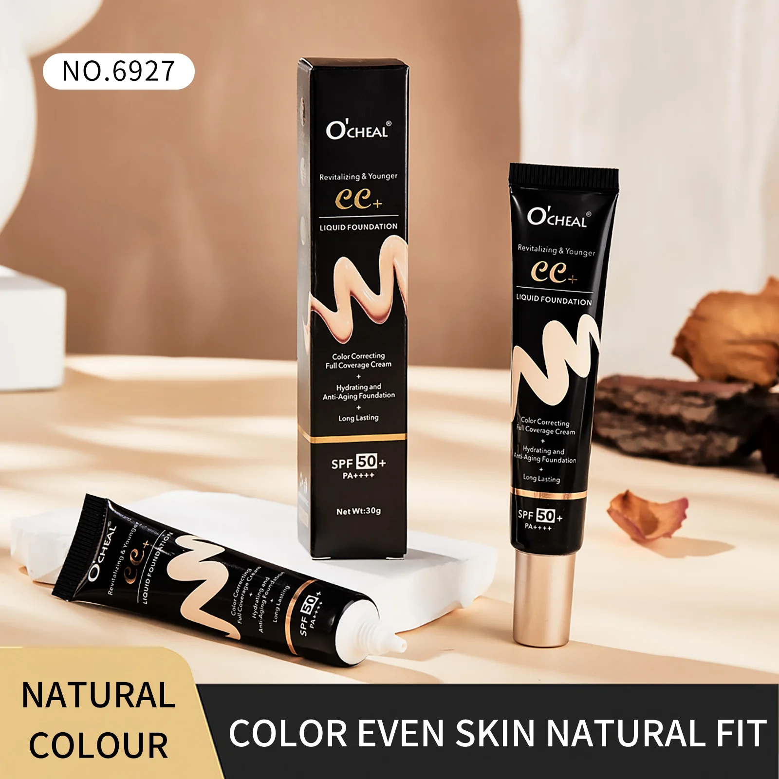 Ocheal 30g BB/CC sunscreen Cream SPF 50/PA+++ Facial Liquid Foundation Cream Anti-Aging Long Lasting Full Coverage Cream Powder 4