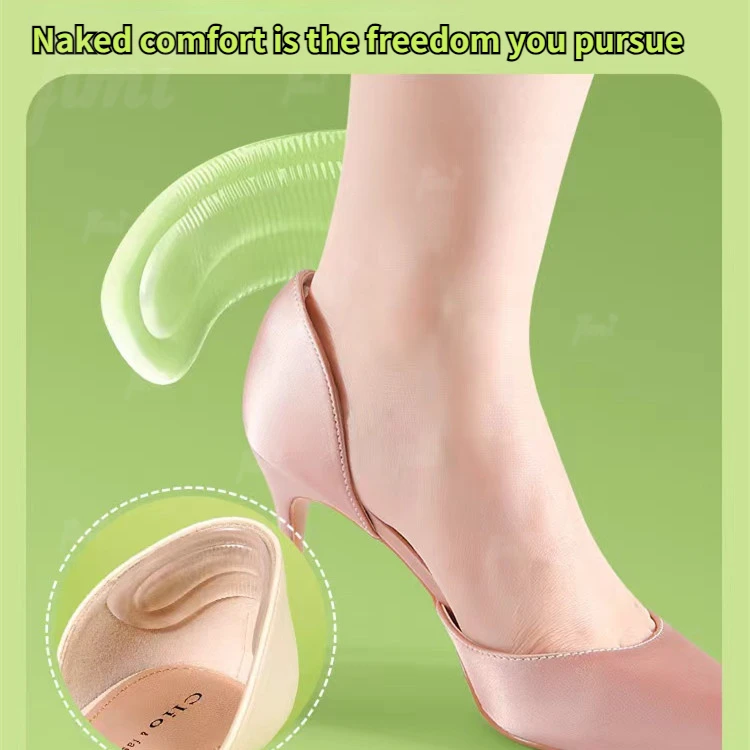 2Pair Silicone Heel Stickers Heels Grips Anti Slip Heel Cushions Non-Slip Relieve Pain Inserts Pads Foot Care Protector with heel grips