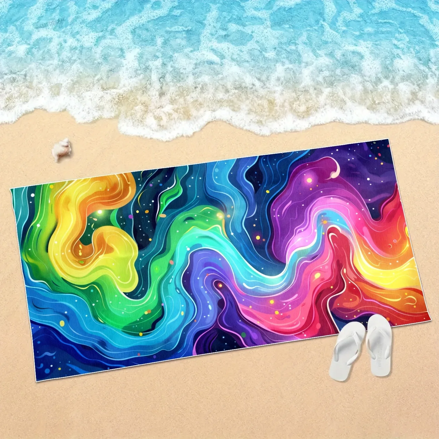 Colorful Galaxy Printed Beach Towel Extra Large Soft Quick Dry_voghion.com