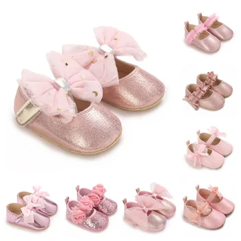 Arco primaverile e autunnale 0-18 mesi Neonati che indossano scarpe da passeggio verso l'esterno con suola morbida e scarpe da principessa antiscivolo 1