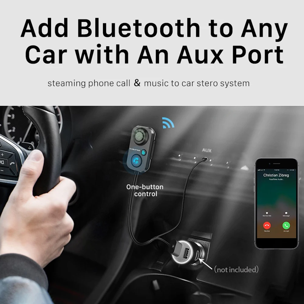 Bluetooth Car Audio Receiver FM Transmitter for Handsfree Calls