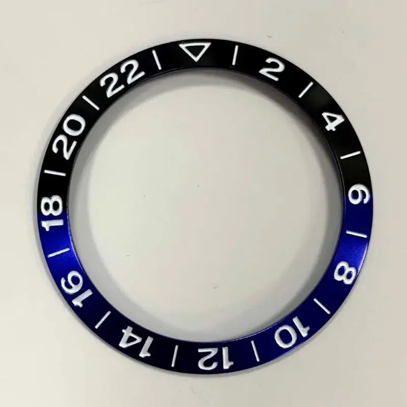 Aluminum Sloping Watch Bezel Insert with GMT Font, 38x30.5mm