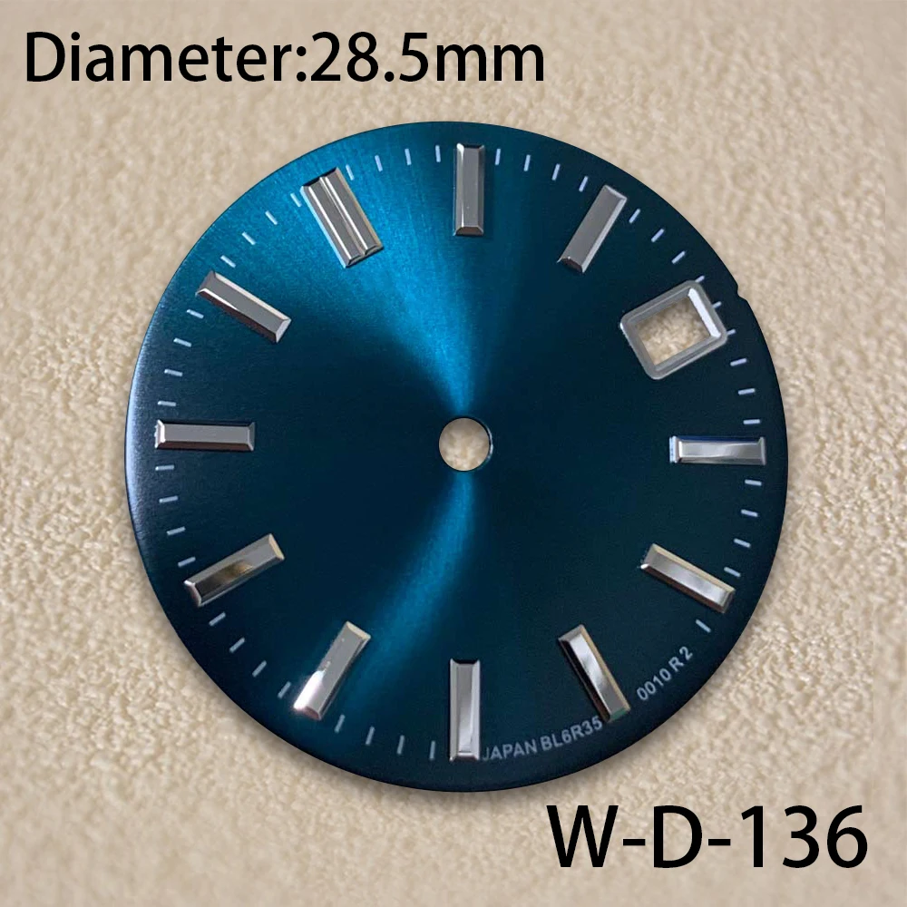 28.5mm GS 로고 NH35 다이얼, 선 패턴 GS 다이얼, NH35/364R/7S 무브먼트에 적합, 고품질 NH35 시계 액세서리