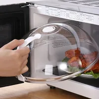 Couvercle anti-éclaboussures pour micro-ondes, couvercle en plastique Transparent avec poignée, résistant à la chaleur, bonne qualité et pas facile à endommager 2