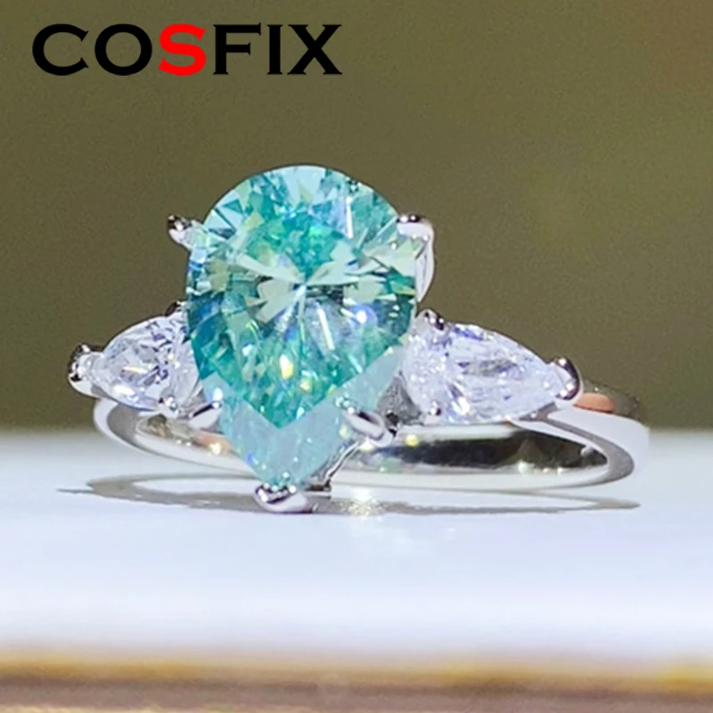 ネザー♡最高級モアサナイト エメラルドカット 3ストーンリングセット