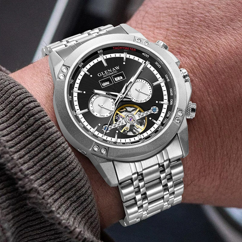 Glenaw High End Business Fully Automatic Mechanical Multifunctional Men's Watches Trendy And Fashionable Waterproof Watches, Alina Gadgets