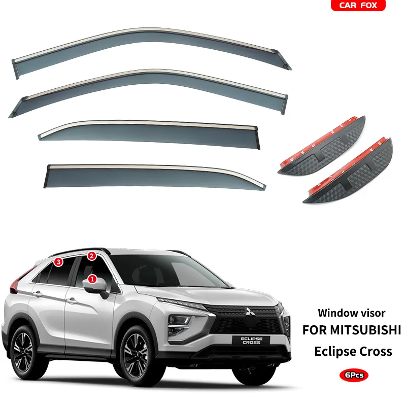 

For Eclipse Cross Window visor Weather Shield Side Window Deflector Car windshield weather shield Car accessories