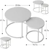 Nesting Coffee Table Round Side Table Set of 2 End Tables for Living Room Bedroom Balcony, Wooden Stacking Accent Coffee Tables 3