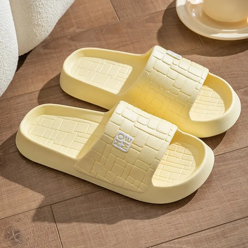 Summer Slippers Women Men Couple Home Slides Sandals EVA Thick Sole Light Weight Flip Flops Home Indoor Bothe Shower Shoes