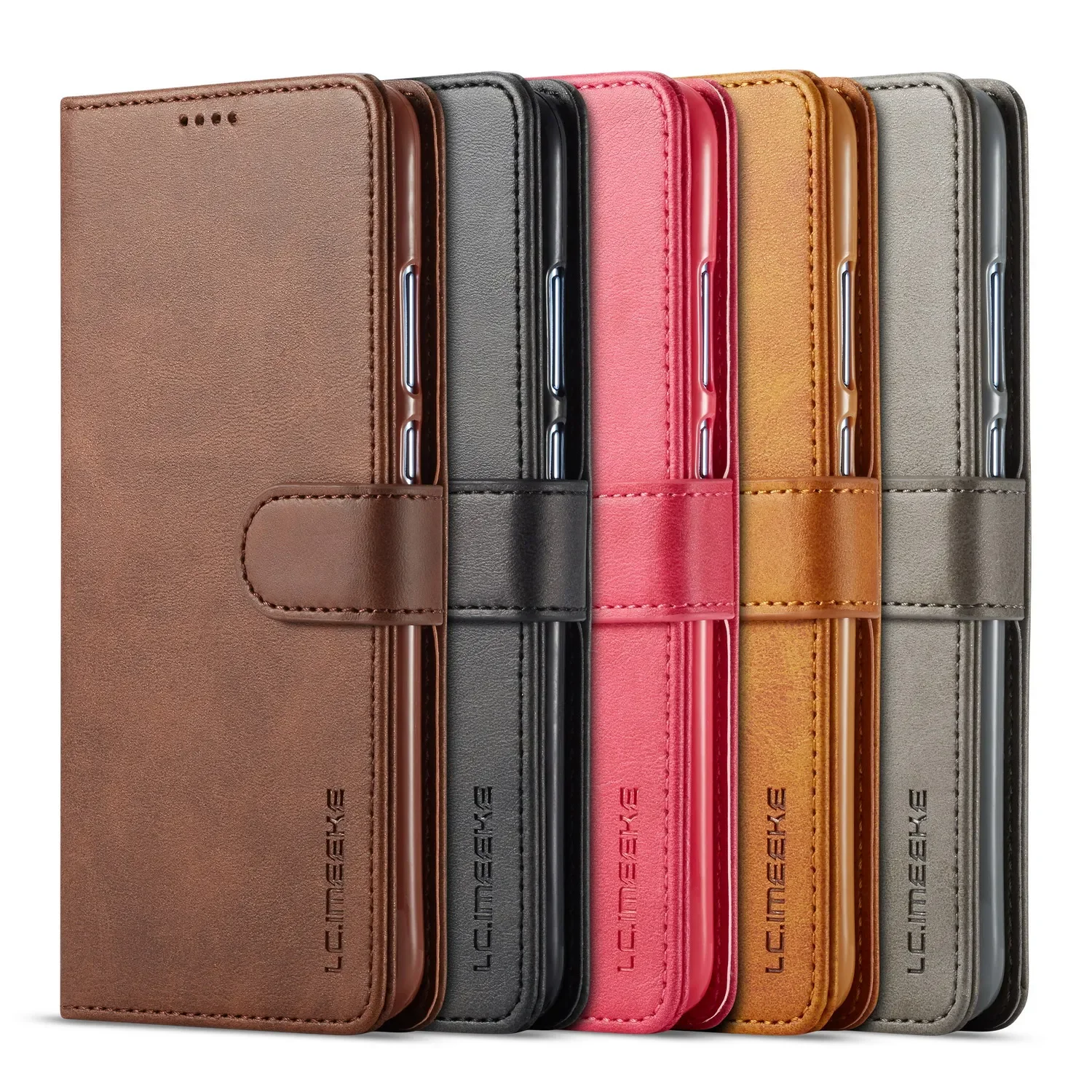 Luxurious Leather Wallet Flip Cover for Smartphones - Premium Protection and Style