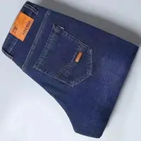 New Brand Washed Jeans Trousers Four Season Men's High Quality Jeans Business Casual High Waist Denim Pants