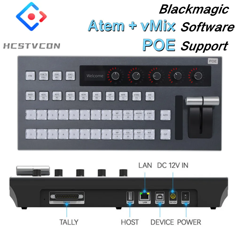IP USB vMix Panel Switches Controller Video Mixer Switcher Blackmagic Atem Brodcast Equipment for Large Meeting Conference ezolen usb vmix panel switches controller video mixer switcher broadcast equipment for large live streaming