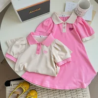 Robes Polo Élégantes pour Filles Été 2026 – Robe Tendance à Col Brodé Cœur pour Enfants de 1 à 7 Ans – Tenue de Vêtements pour Enfants 3