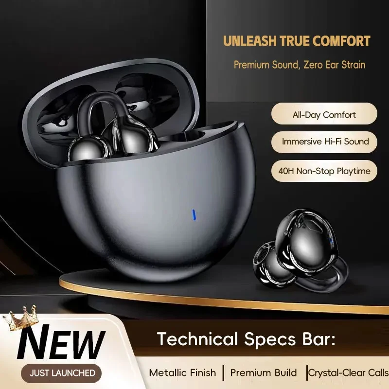 Auricolari Bluetooth Open Ear, Cuffie Wireless con Audio Hi-Fi, Comodi e Perfetti per Corsa/Gaming