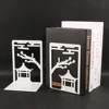 2 Pcs Color Chinese Style Gazebo Book Ends Heavy Book Stand for Parents to Child Gift Home Desk Offices Iron Book Ends Stationer 1