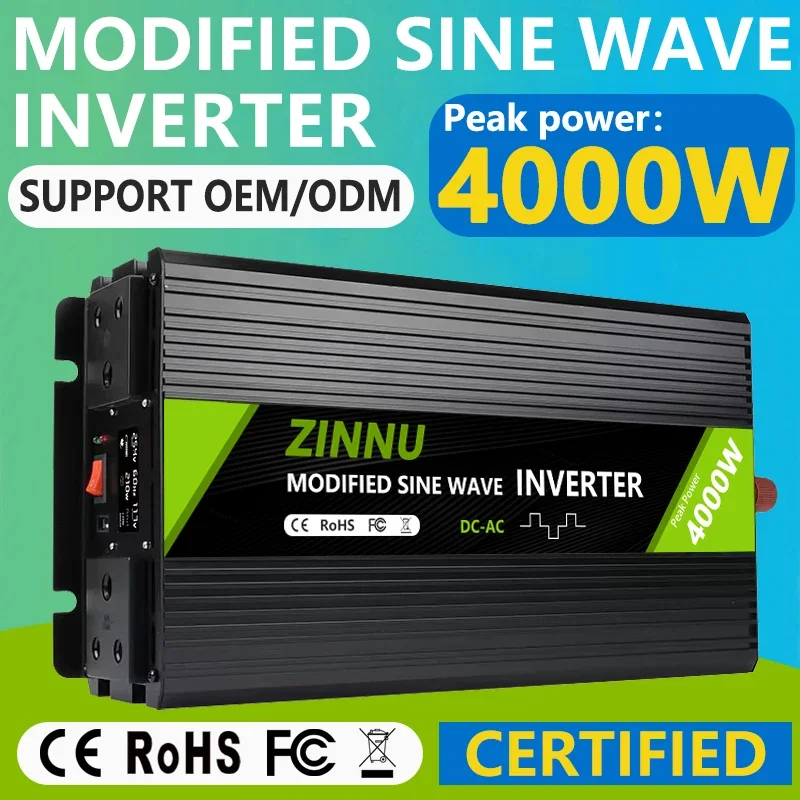 

Full powe Modified Sine Wave Inverter 4000W DC12V 24V 48V input to AC100V110V 220V 230V 240V output Car Power Inverter Converter