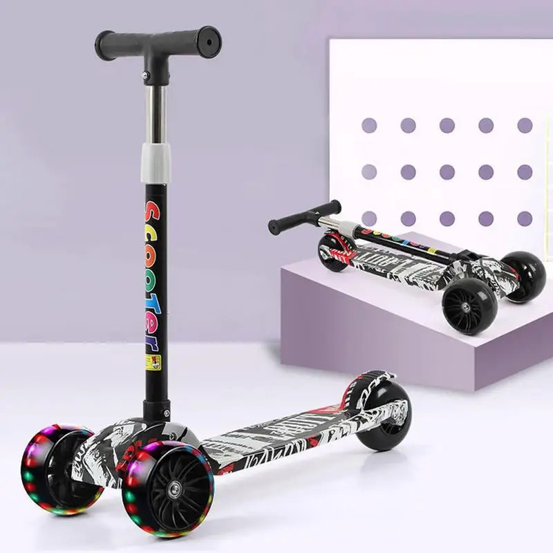 Children Scooter Children's Scooter 3 Wheel Scooter Adjustable steel Flash Wheels Kick for 3-12 Year Foldable Kids Sport Toy